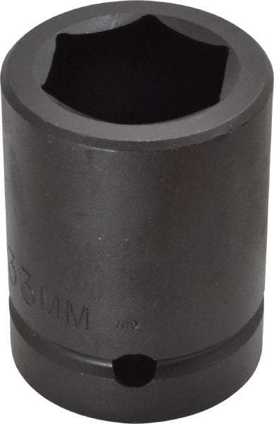 Proto - 1" Drive 33mm Standard Impact Socket - 6 Points, 2-7/16" OAL - Eagle Tool & Supply