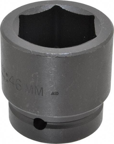 Proto - 1" Drive 46mm Standard Impact Socket - 6 Points, 2-51/64" OAL - Eagle Tool & Supply