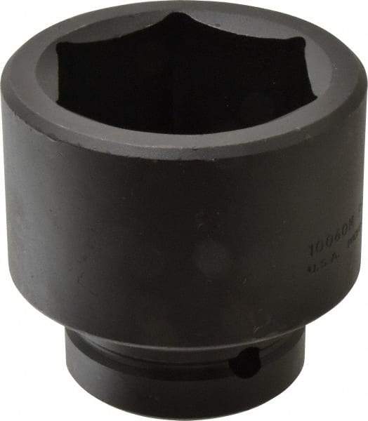 Proto - 1" Drive 60mm Standard Impact Socket - 6 Points, 3-3/8" OAL - Eagle Tool & Supply