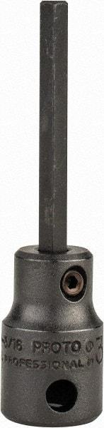 Proto - 3/8" Drive, 3/16" Impact Hex Bit Socket - 1-5/8" Bit Length, 2-23/32" OAL - Eagle Tool & Supply