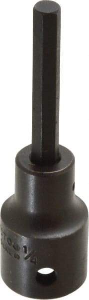 Proto - 1/2" Drive, 1/4" Impact Hex Bit Socket - 1-3/4" Bit Length, 3-1/4" OAL - Eagle Tool & Supply