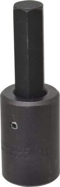 Proto - 1/2" Drive, 5/8" Impact Hex Bit Socket - 2" Bit Length, 4" OAL - Eagle Tool & Supply