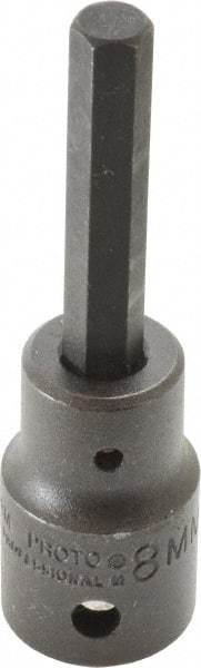 Proto - 1/2" Drive, 8mm Impact Hex Bit Socket - 3-1/4" OAL - Eagle Tool & Supply