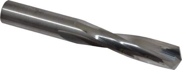 Atrax - 25/64" 135° Spiral Flute Solid Carbide Screw Machine Drill Bit - Bright Finish, Right Hand Cut, 1-7/8" Flute Length, 3-1/4" OAL, Split Point, Straight Shank - Eagle Tool & Supply