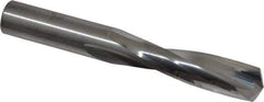 Atrax - 25/64" 135° Spiral Flute Solid Carbide Screw Machine Drill Bit - Bright Finish, Right Hand Cut, 1-7/8" Flute Length, 3-1/4" OAL, Split Point, Straight Shank - Eagle Tool & Supply