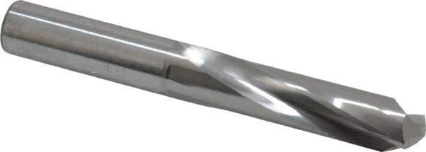 Atrax - 15/32" 135° Spiral Flute Solid Carbide Screw Machine Drill Bit - Bright Finish, Right Hand Cut, 2-1/8" Flute Length, 3-5/8" OAL, Split Point, Straight Shank - Eagle Tool & Supply