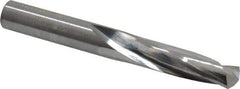 Atrax - 0.413" 135° Spiral Flute Solid Carbide Screw Machine Drill Bit - Bright Finish, Right Hand Cut, 2" Flute Length, 3-3/8" OAL, Split Point, Straight Shank - Eagle Tool & Supply