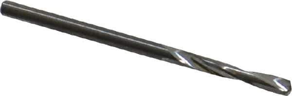 Atrax - #38 135° Spiral Flute Solid Carbide Screw Machine Drill Bit - Bright Finish, Right Hand Cut, 13/16" Flute Length, 1-13/16" OAL, Split Point, Straight Shank - Eagle Tool & Supply