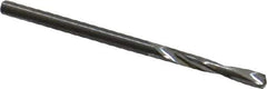 Atrax - #38 135° Spiral Flute Solid Carbide Screw Machine Drill Bit - Bright Finish, Right Hand Cut, 13/16" Flute Length, 1-13/16" OAL, Split Point, Straight Shank - Eagle Tool & Supply