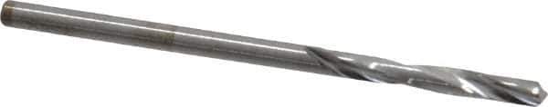 Atrax - #43 135° Spiral Flute Solid Carbide Screw Machine Drill Bit - Bright Finish, Right Hand Cut, 3/4" Flute Length, 1-3/4" OAL, Split Point, Straight Shank - Eagle Tool & Supply