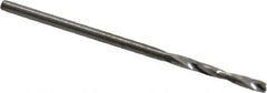 Atrax - #50 135° Spiral Flute Solid Carbide Screw Machine Drill Bit - Bright Finish, Right Hand Cut, 11/16" Flute Length, 1-11/16" OAL, Split Point, Straight Shank - Eagle Tool & Supply