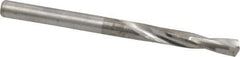 Atrax - 0.1575" 135° Spiral Flute Solid Carbide Screw Machine Drill Bit - Bright Finish, Right Hand Cut, 1-1/16" Flute Length, 2-1/8" OAL, Split Point, Straight Shank - Eagle Tool & Supply