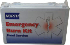 North - 8 Piece, 1 Person, Burn Aid First Aid Kit - 5-1/8" Wide x 2-3/4" Deep x 8" High, Plastic Case - Eagle Tool & Supply