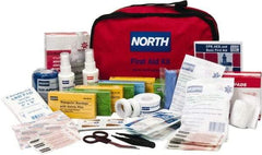 North - 187 Piece, 25 Person, Multipurpose/Auto/Travel First Aid Kit - 7" Wide x 6" Deep x 10" High, Nylon Bag - Eagle Tool & Supply