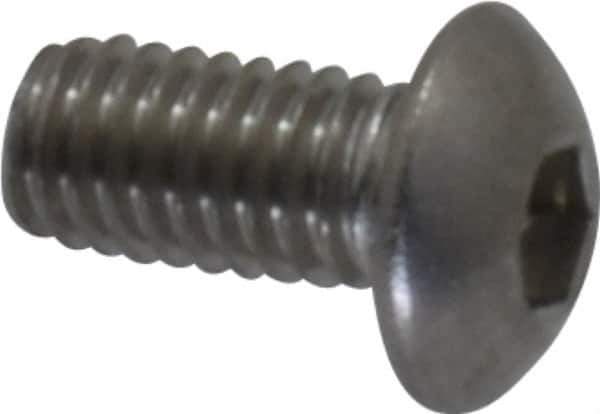 Value Collection - M3x0.50 Metric Coarse Hex Socket Drive, Button Screw - Grade 18-8 & Austenitic A2 Stainless Steel, Uncoated, Fully Threaded, 6mm Length Under Head - Eagle Tool & Supply