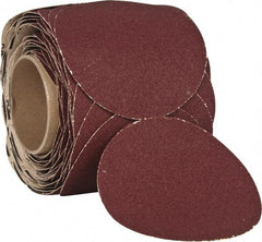 3M - 5" Diam, 60 Grit Ceramic Adhesive PSA Disc - Medium Grade, Red, F Weighted Backing, Flexible, Use with Random Orbital Sanders - Eagle Tool & Supply