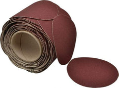 3M - 5" Diam, 80 Grit Ceramic Adhesive PSA Disc - Medium Grade, Red, F Weighted Backing, Flexible, Use with Random Orbital Sanders - Eagle Tool & Supply