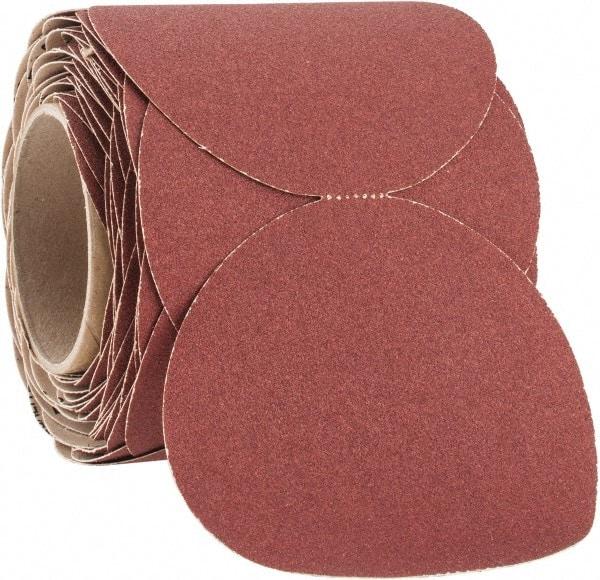 3M - 5" Diam, 100 Grit Ceramic Adhesive PSA Disc - Fine Grade, Red, F Weighted Backing, Flexible, Use with Random Orbital Sanders - Eagle Tool & Supply