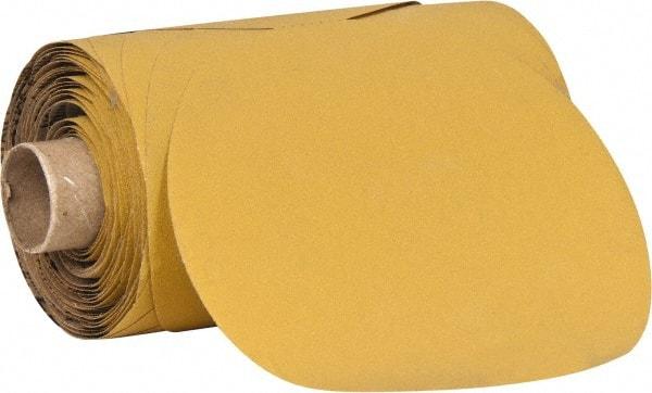 3M - 5" Diam, 180 Grit Aluminum Oxide Adhesive PSA Disc - Very Fine Grade, Gold, Polyester Backing, Flexible, Use with Random Orbital Sanders - Eagle Tool & Supply