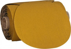 3M - 5" Diam, 150 Grit Aluminum Oxide Adhesive PSA Disc - Very Fine Grade, Gold, Polyester Backing, Flexible, Use with Random Orbital Sanders - Eagle Tool & Supply