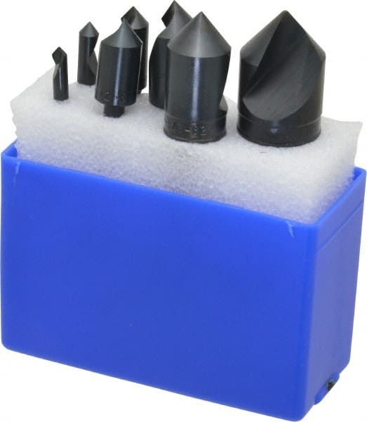 M.A. Ford - 7 Piece, 3/16 to 1" Head Diam, 82° Included Angle, Single End Countersink Set - Eagle Tool & Supply