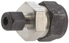 Parker - 3/16 x 1/16" OD, Stainless Steel Union - 7/16" Hex, Comp x Comp Ends - Eagle Tool & Supply