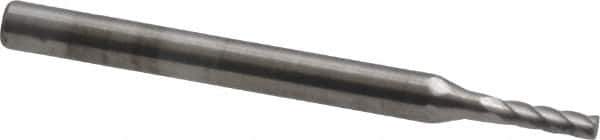 Atrax - 1/16" Cut Diam, 1/8" Shank Diam, Cylinder Head Single Cut Burr - Carbide, Flat End, 1/4" LOC, 1-1/2" OAL - Eagle Tool & Supply