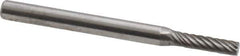 Atrax - 3/32" Cut Diam, 1/8" Shank Diam, Cylinder Head Single Cut Burr - Carbide, Flat End, 7/16" LOC, 1-1/2" OAL - Eagle Tool & Supply