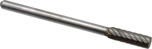 Atrax - 5/32" Cut Diam, 1/8" Shank Diam, Cylinder Head Single Cut Burr - Carbide, Flat End, 1/2" LOC, 1-1/2" OAL - Eagle Tool & Supply