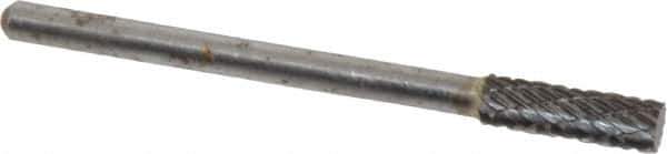 Atrax - 5/32" Cut Diam, 1/8" Shank Diam, Cylinder Head Double Cut Burr - Carbide, Flat End, 1/2" LOC, 1-1/2" OAL - Eagle Tool & Supply