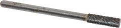 Atrax - 5/32" Cut Diam, 1/8" Shank Diam, Cylinder Head Double Cut Burr - Carbide, Flat End, 1/2" LOC, 1-1/2" OAL - Eagle Tool & Supply