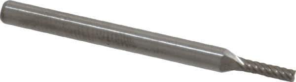 Atrax - 1/16" Cut Diam, 1/8" Shank Diam, Cylinder with End Cut Head Single Cut Burr - Carbide, End Cut End, 1/4" LOC, 1-1/2" OAL - Eagle Tool & Supply