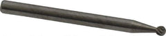 Atrax - 3/32" Cut Diam, 1/8" Shank Diam, Ball Head Single Cut Burr - Carbide, Radius End, 3/32" LOC, 1-1/2" OAL - Eagle Tool & Supply