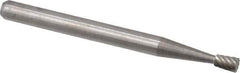 Atrax - 3/32" Cut Diam, 1/8" Shank Diam, Inverted Cone Head Single Cut Burr - Flat End, 3/16" LOC, 1-1/2" OAL - Eagle Tool & Supply