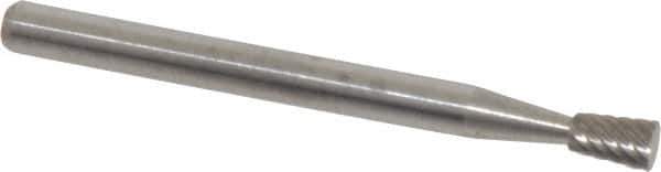 Atrax - 1/8" Cut Diam, 1/8" Shank Diam, Inverted Cone Head Single Cut Burr - Flat End, 3/16" LOC, 1-1/2" OAL - Eagle Tool & Supply