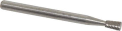 Atrax - 1/8" Cut Diam, 1/8" Shank Diam, Inverted Cone Head Single Cut Burr - Flat End, 3/16" LOC, 1-1/2" OAL - Eagle Tool & Supply