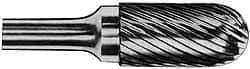 M.A. Ford - 3/32" Cut Diam, 1/8" Shank Diam, Cylinder with Radius Head Single Cut Burr - Carbide, Radius End, 7/16" LOC, 1-1/2" OAL - Eagle Tool & Supply