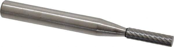 Atrax - 5/32" Cut Diam, 1/4" Shank Diam, Cylinder Head Single Cut Burr - Carbide, Flat End, 5/8" LOC, 2" OAL - Eagle Tool & Supply