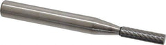 Atrax - 5/32" Cut Diam, 1/4" Shank Diam, Cylinder Head Single Cut Burr - Carbide, Flat End, 5/8" LOC, 2" OAL - Eagle Tool & Supply