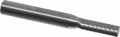 Atrax - 3/16" Cut Diam, 1/4" Shank Diam, Cylinder Head Single Cut Burr - Carbide, Flat End, 5/8" LOC, 2" OAL - Eagle Tool & Supply