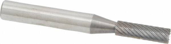 Atrax - 3/16" Cut Diam, 1/4" Shank Diam, Cylinder with End Cut Head Single Cut Burr - Carbide, End Cut End, 5/8" LOC, 2" OAL - Eagle Tool & Supply