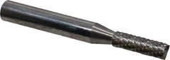 Atrax - 3/16" Cut Diam, 1/4" Shank Diam, Cylinder with End Cut Head Double Cut Burr - Carbide, End Cut End, 5/8" LOC, 2" OAL - Eagle Tool & Supply