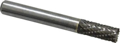 Atrax - 1/4" Cut Diam, 1/4" Shank Diam, Cylinder with End Cut Head Double Cut Burr - Carbide, End Cut End, 5/8" LOC, 2" OAL - Eagle Tool & Supply