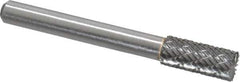 Atrax - 5/16" Cut Diam, 1/4" Shank Diam, Cylinder with End Cut Head Double Cut Burr - Carbide, End Cut End, 3/4" LOC, 2-1/2" OAL - Eagle Tool & Supply