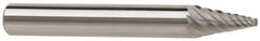 M.A. Ford - 1/4" Cut Diam, 1/4" Shank Diam, Cone Head Single Cut Burr - Carbide, Point End, 1/2" LOC, 2" OAL - Eagle Tool & Supply