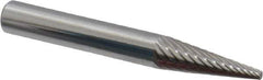 Atrax - 1/4" Cut Diam, 1/4" Shank Diam, Cone Head Single Cut Burr - Carbide, Point End, 3/4" LOC, 2" OAL - Eagle Tool & Supply