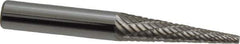 Atrax - 1/4" Cut Diam, 1/4" Shank Diam, Cone Head Double Cut Burr - Carbide, Point End, 1" LOC, 2" OAL - Eagle Tool & Supply