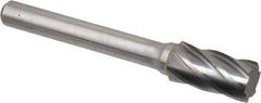 Atrax - 3/8" Cut Diam, 1/4" Shank Diam, Cylinder Head Fluted Cut Burr - Flat End, 3/4" LOC, 2-1/2" OAL - Eagle Tool & Supply