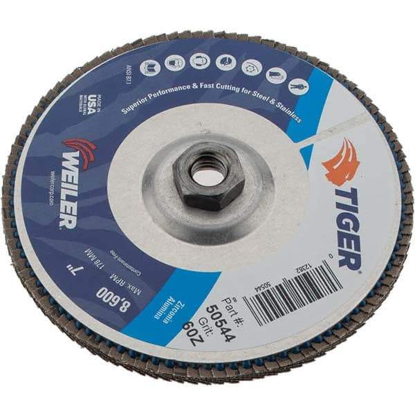 Weiler - Flap Disc - Aluminum Backing, Arbor Attaching System - Eagle Tool & Supply