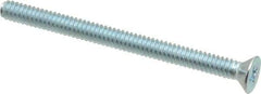 Value Collection - #10-24 UNC, 2-1/2" OAL Phillips Drive Machine Screw - Flat Head, Grade 2 Steel, Zinc-Plated Finish, Without Washer - Eagle Tool & Supply